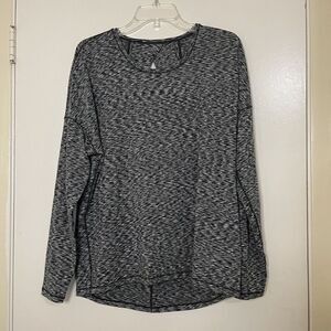 Lululemon space dye black long sleeve keyhole back shirt size 10